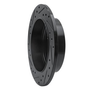 Jeep Wrangler Brake Rotor (1) - Rear Right - R1 Concepts - Drilled & Slotted - Black - `03-`07